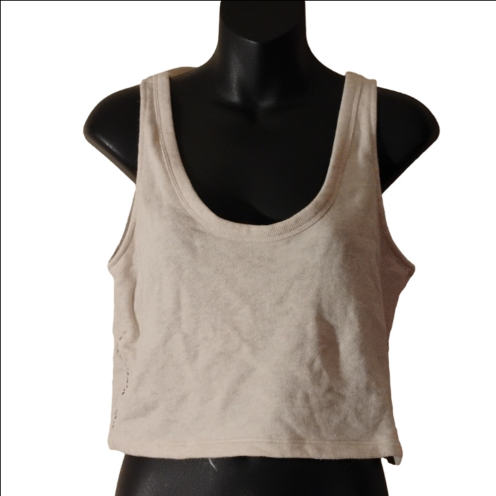 Aerie  NWT cream colored short crop top. Accents on side. Size small.